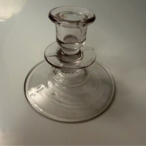 Vintage Clear Glass Single Candle Holder - Classic Design